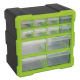 Cabinet Box 12 Drawer - Hi-Vis Green/Black APDC12HV