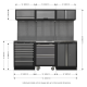 Superline Pro 2.04m Storage System - Stainless Steel Worktop APMSSTACK12SS
